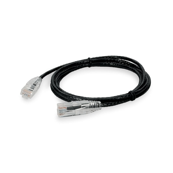 Add-On 5FT RJ-45 MALE TO RJ-45 MALE STRAIGHT BLACK CAT6 SLIM UTP COPPER PVC P - ADD-5FSLCAT6-BK