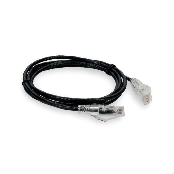 Add-On 5FT RJ-45 MALE TO RJ-45 MALE STRAIGHT BLACK CAT6 SLIM UTP COPPER PVC P - ADD-5FSLCAT6-BK