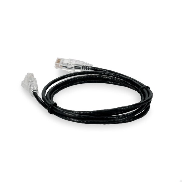 Add-On 5FT RJ-45 MALE TO RJ-45 MALE STRAIGHT BLACK CAT6 SLIM UTP COPPER PVC P - ADD-5FSLCAT6-BK