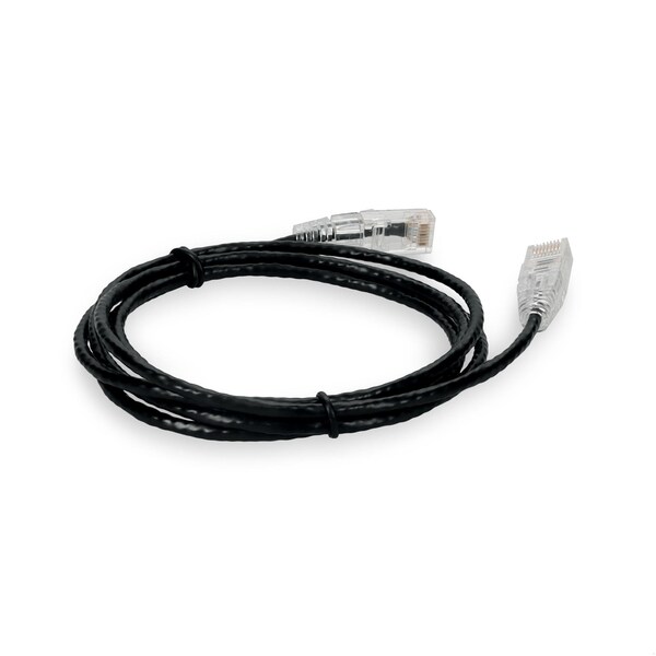 Add-On 5FT RJ-45 MALE TO RJ-45 MALE STRAIGHT BLACK CAT6 SLIM UTP COPPER PVC P - ADD-5FSLCAT6-BK