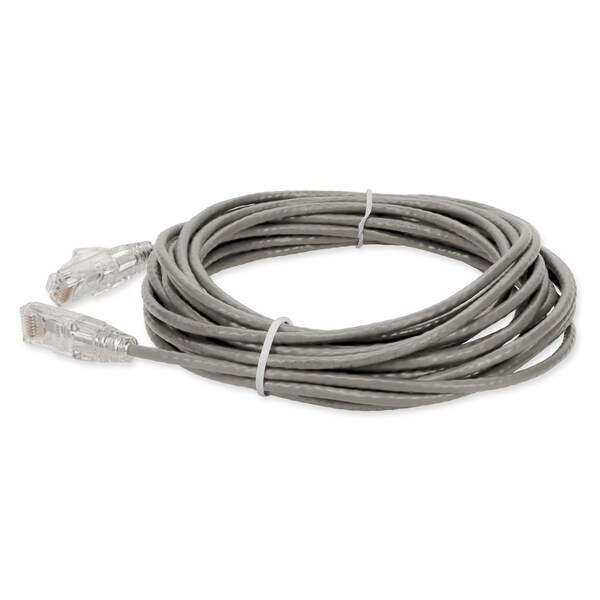 Add-On 30FT RJ-45 MALE TO RJ-45 MALE STRAIGHT GRAY CAT6 SLIM UTP COPPER PVC P - ADD-30FSLCAT6-GY