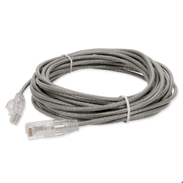 Add-On 30FT RJ-45 MALE TO RJ-45 MALE STRAIGHT GRAY CAT6 SLIM UTP COPPER PVC P - ADD-30FSLCAT6-GY