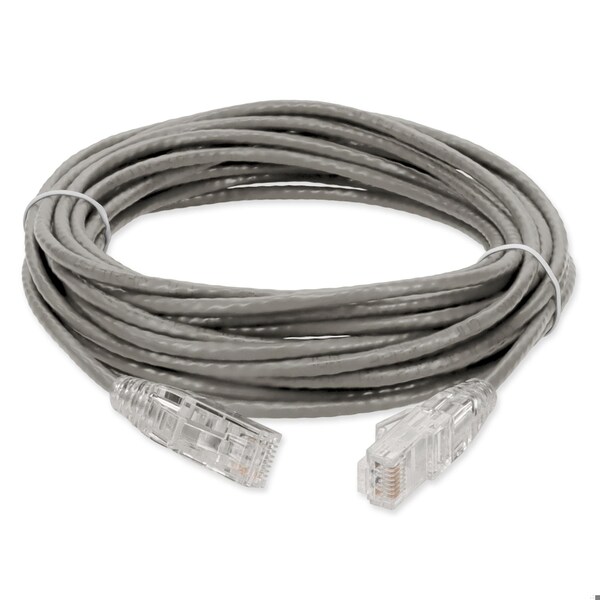 Add-On 30FT RJ-45 MALE TO RJ-45 MALE STRAIGHT GRAY CAT6 SLIM UTP COPPER PVC P - ADD-30FSLCAT6-GY