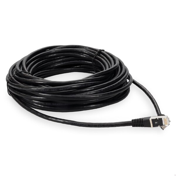 Adaptador 40FT RJ-45 MACHO A RJ-45 MACHO BLINDADO RECTO NEGRO CAT6 STP COBRE - ADD-40FCAT6S-BK