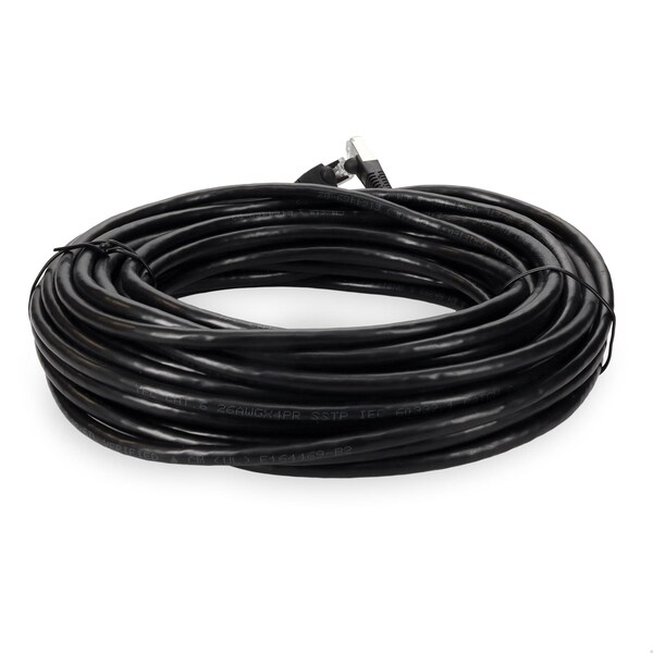 Adaptador 40FT RJ-45 MACHO A RJ-45 MACHO BLINDADO RECTO NEGRO CAT6 STP COBRE - ADD-40FCAT6S-BK