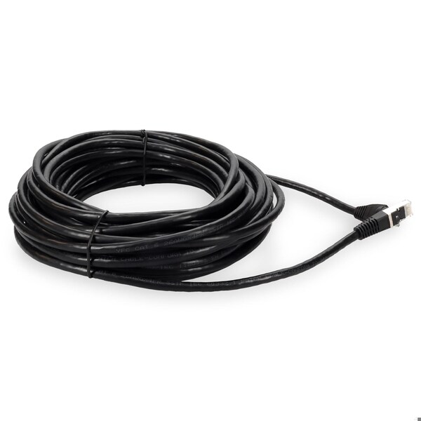 Adaptador 40FT RJ-45 MACHO A RJ-45 MACHO BLINDADO RECTO NEGRO CAT6 STP COBRE - ADD-40FCAT6S-BK