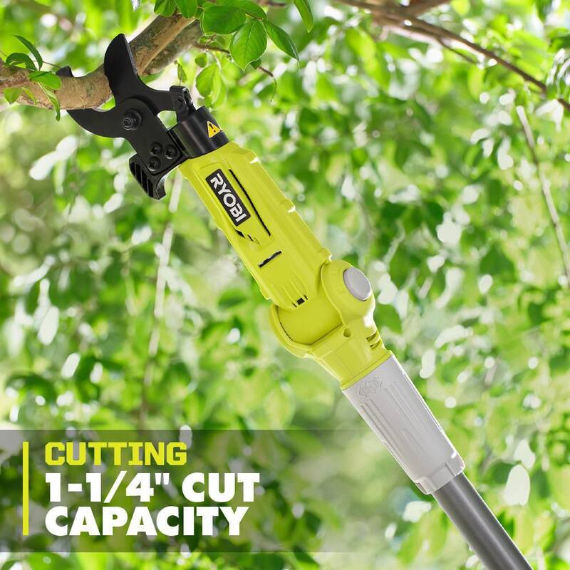 RYOBI ONE+ 18V Cordless Pruner and Cordless Pole Lopper with 2.0 Ah Battery and Charger - P2540-LP