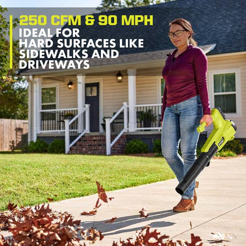 RYOBI ONE+ 18V Cordless String Trimmer/Edger and Blower/Sweeper Combo Kit (2-Tools) with 2.0 Ah Battery and Charger - PCLCK201K