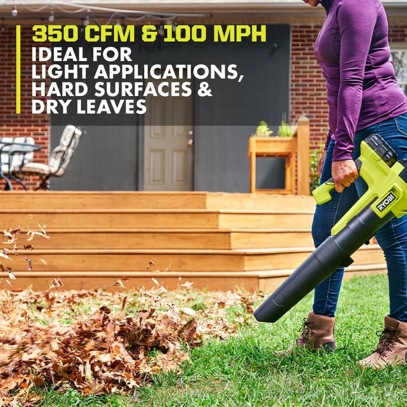 RYOBI ONE+ 18V Cordless Battery String Trimmer/Edger and Jet Fan Blower Combo Kit (2-Tools) with 4.0 Ah Battery and Charger - PCLCK202K
