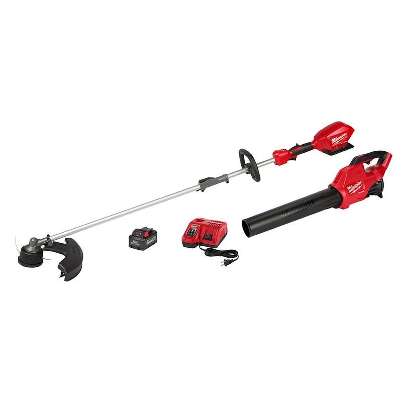 Milwaukee M18 FUEL 18V Lithium-Ion Brushless Cordless QUIK-LOK String Trimmer/Blower Combo Kit with Battery & Charger (2-Tool) - 3000-21