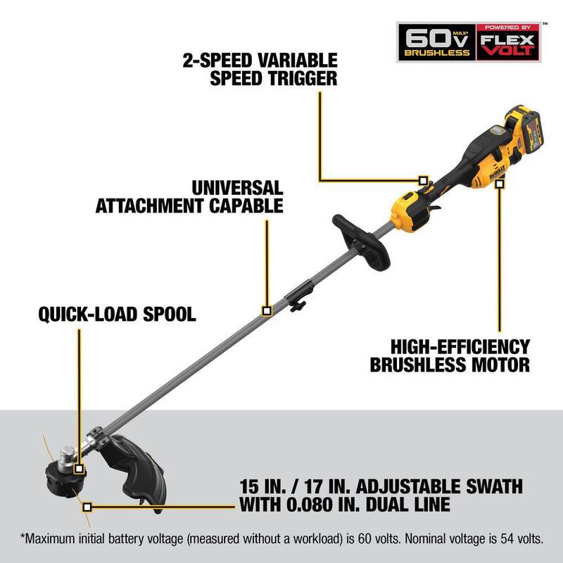 DEWALT FLEXVOLT 60V MAX Cordless Battery Powered String Trimmer & Blower Combo Kit with (1) FLEXVOLT 3 Ah Battery & Charger - DCKO266X1