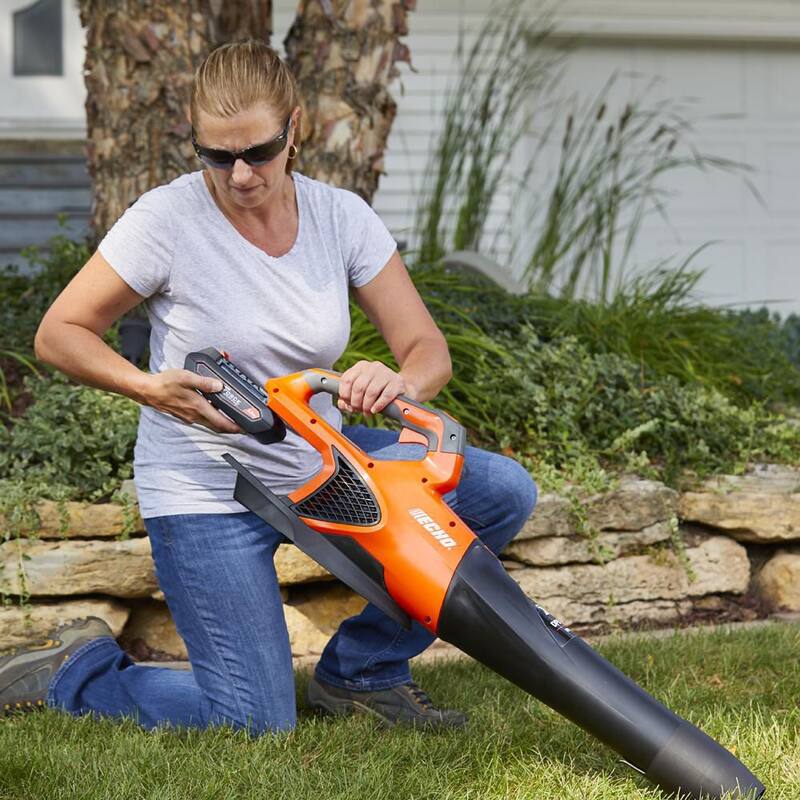 ECHO eFORCE 56-Volt Cordless Battery Lawn Mower, PAS Trimmer and Blower Combo Kit with 2 Batteries and 2 Chargers 3-Tool - V-DABAABBAA