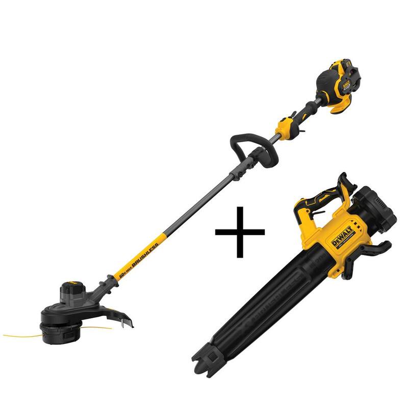 DEWALT 60V MAX Brushless Cordless Battery Powered String Trimmer Kit, (1) Battery & Charger, Cordless Leaf Blower (Tool Only) - DCST970X1SW722