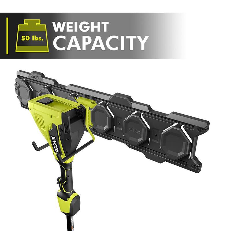 RYOBI 40V HP Brushless 600 CFM 155 MPH Blower & Carbon Fiber String Trimmer w/LINK Wall Storage Kit- 4.0 Ah Battery & Charger - RY40960-ST