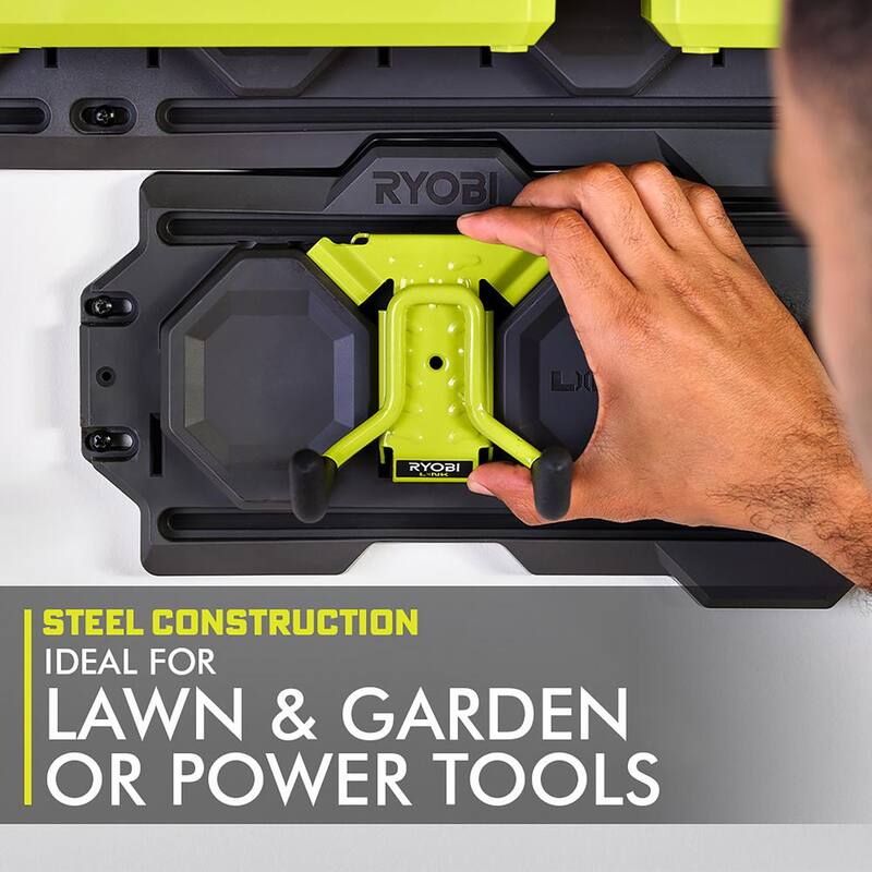RYOBI 40V HP Brushless 600 CFM 155 MPH Blower & Carbon Fiber String Trimmer w/LINK Wall Storage Kit- 4.0 Ah Battery & Charger - RY40960-ST