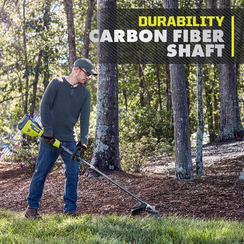 RYOBI 40V HP Brushless 600 CFM 155 MPH Blower & Carbon Fiber String Trimmer w/LINK Wall Storage Kit- 4.0 Ah Battery & Charger - RY40960-ST