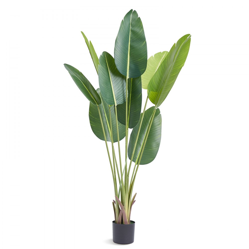 VEVOR Artificial Birds Of Paradise Tree, 5 FT Tall Faux Plant, PE Material & Anti-Tip Tilt Protection Low-Maintenance Plant, Lifelike Green Fake Tree for Home Office Warehouse Decor Indoor Outdoor - RZRDZW5FT1TT14RVAV0