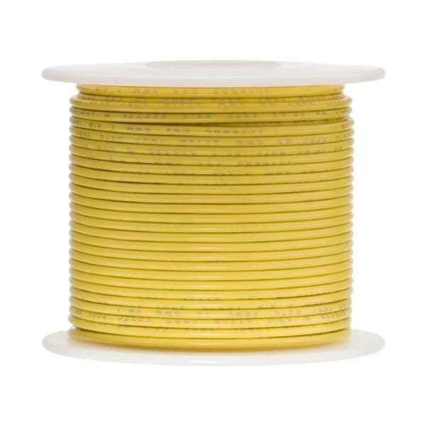 Remington Industries Hookup Wire, 16 AWG, Yellow, 100 ft - 16UL1007STRYEL