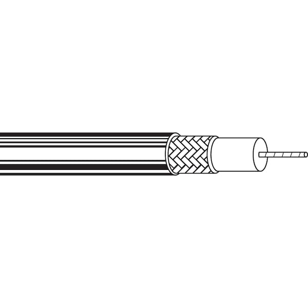 Belden 27 STR CCS PE 93% TNC BRD SHD, PVC JKT, 75 OHM BLK ROHS, 1000FT - B8218