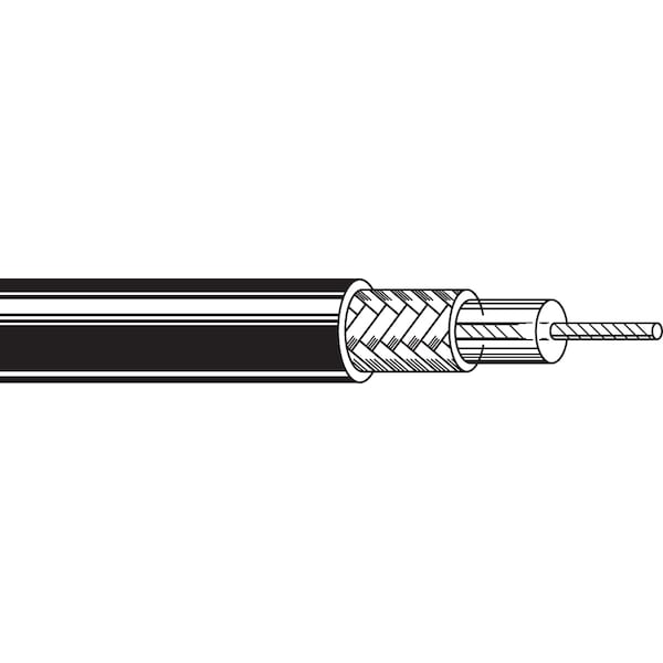 Belden RG59 23 STR BC PE 96% TNC BRD, SHD PE JKT, 75 OHM BLK ROHS, 1000FT - 8279 0101000