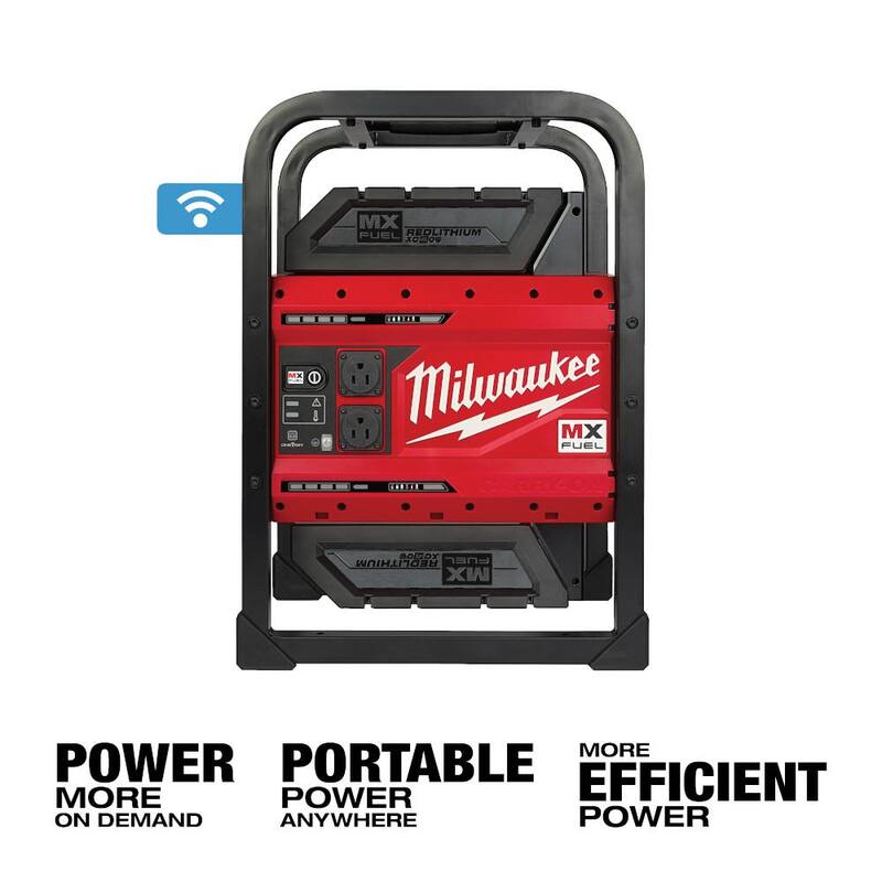 Milwaukee MX FUEL 3600-Watt/1800-Watt Battery Powered Push Start Generator with M18 FUEL 8 ft. Concrete Pencil Vibrator Kit - MXF002-2XC-2911-21