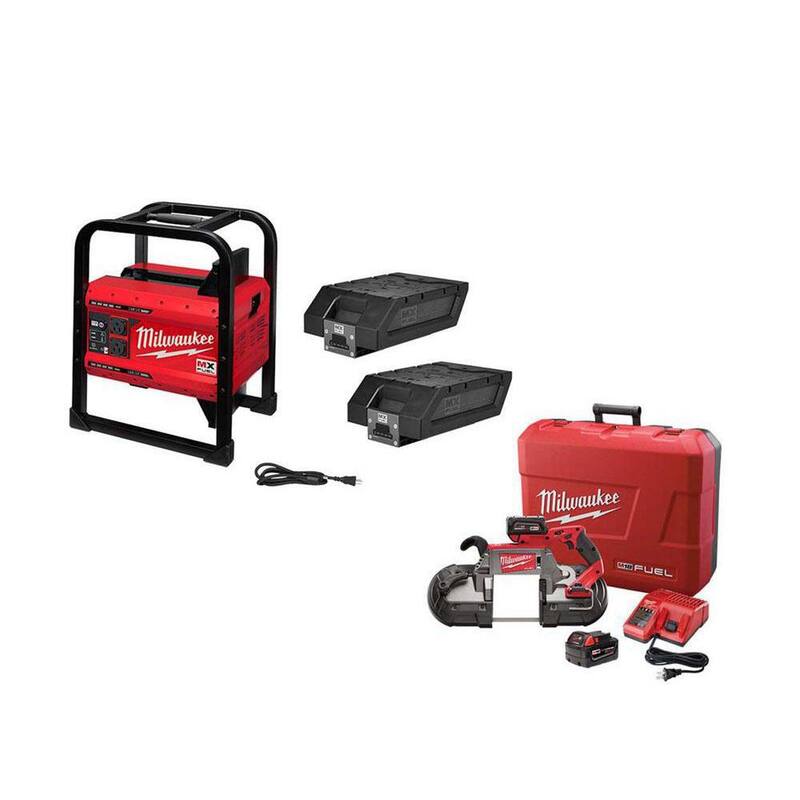 Milwaukee MX FUEL 3600-Watt/1800-Watt Lithium-Ion Battery Powered Portable Power Station with M18 FUEL Deep Cut Band Saw Kit - MXF002-2XC-2729-22