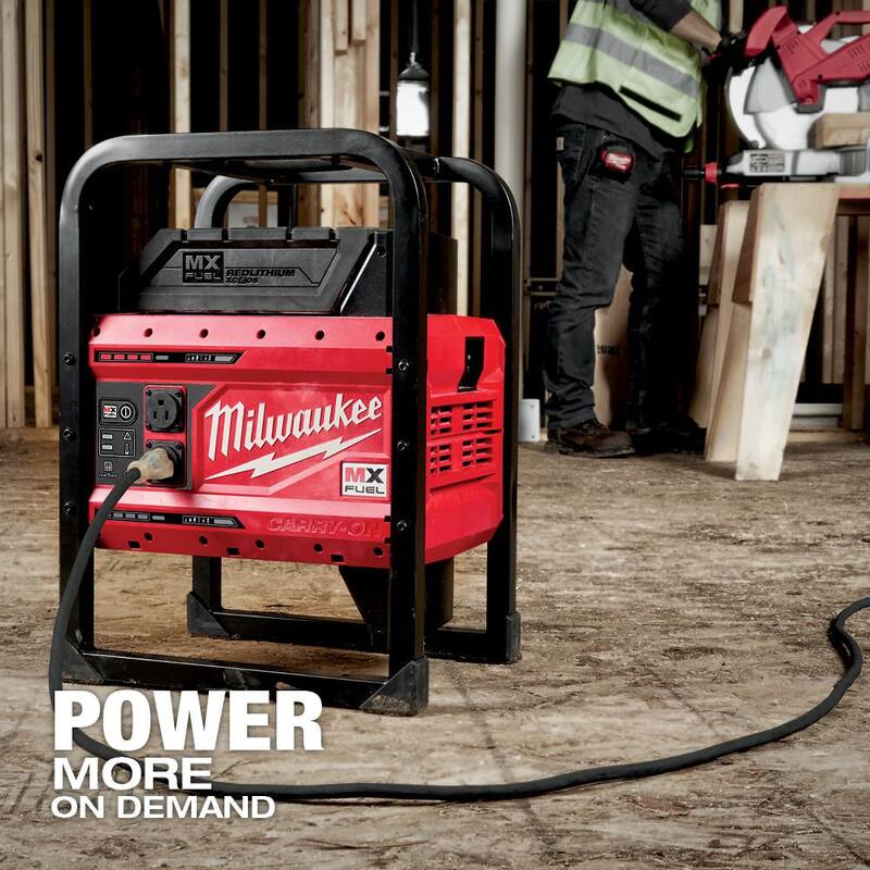 Milwaukee MX FUEL 3600-Watt/1800-Watt Battery Powered Push Start Generator with M18 FUEL 9 Gal. Cordless Wet/Dry Shop Vacuum Kit - MXF002-2XC-0920-22HD