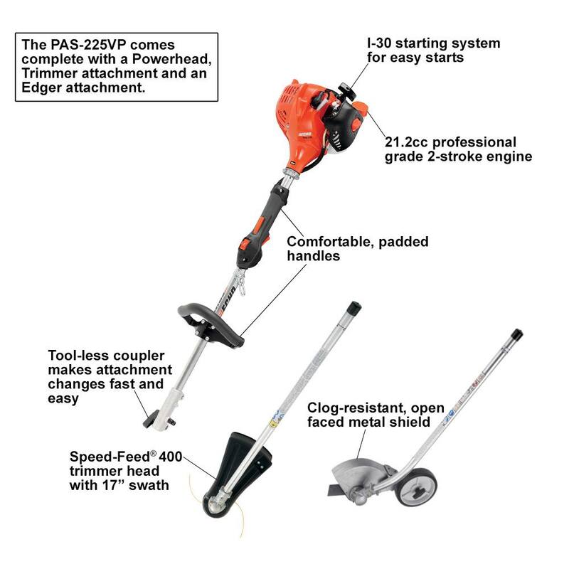 ECHO 21.2 cc 2-Stroke Gas PAS Straight Shaft Trimmer/Edger and 58.2 CC 2-Cycle Backpack Leaf Blower Combo Kit (3-Tool) - V-AAFBAF