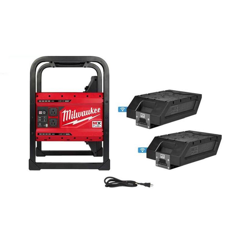 Milwaukee MX FUEL 3600-Watt/1800-Watt Batt Powered Push Start Generator W/M18 FUEL 1 in. SDS-Plus Rotary Hammer/Dust Extractor Kit - MXF002-2XC-2912-22DE
