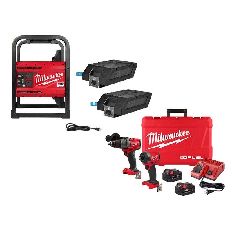 Milwaukee MX FUEL 3600-Watt/1800-Watt Lithium-Ion Battery Powered Push Start Portable Power Station w/FUEL M18 Hammer Drill/Impact - MXF002-2XC-3697-22