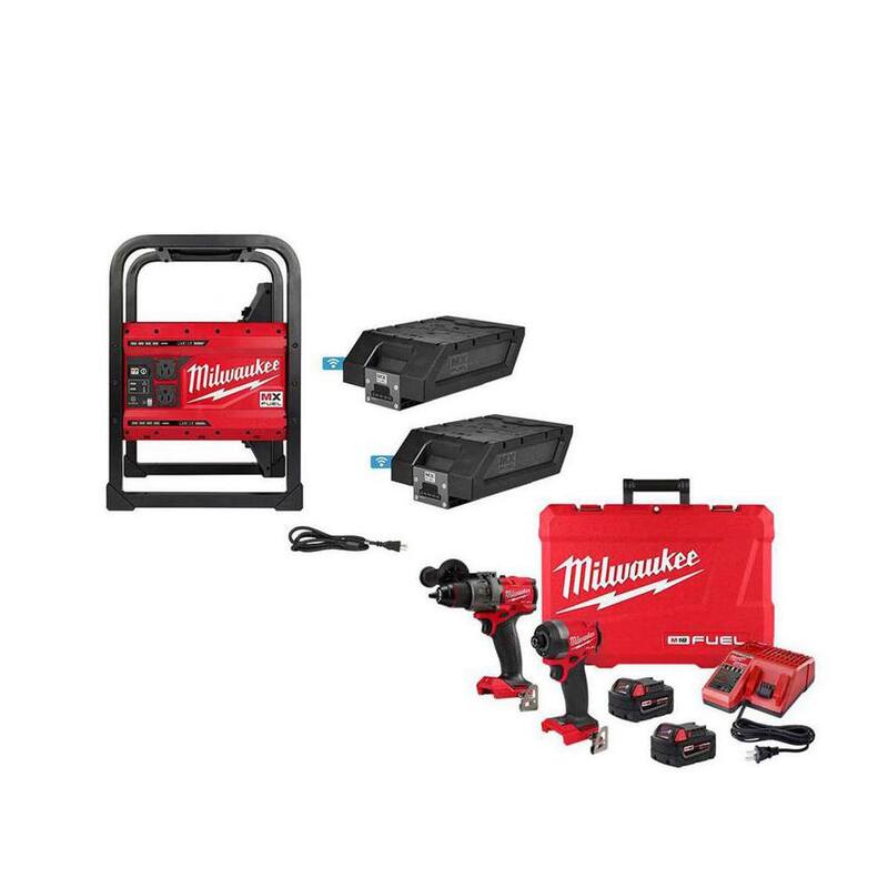 Milwaukee MX FUEL 3600-Watt/1800-Watt Lithium-Ion Battery Powered Push Start Portable Power Station w/FUEL M18 Hammer Drill/Impact - MXF002-2XC-3697-22