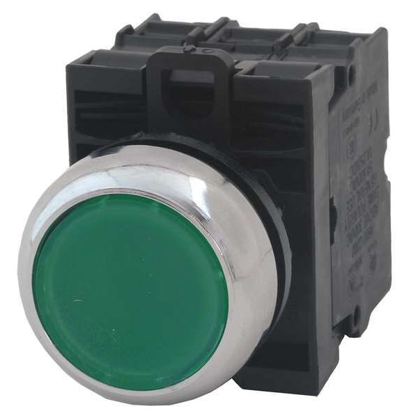 Botón de presión iluminado Eaton, 22 mm, 2NA, verde - M22M-DL-G-K20-230G