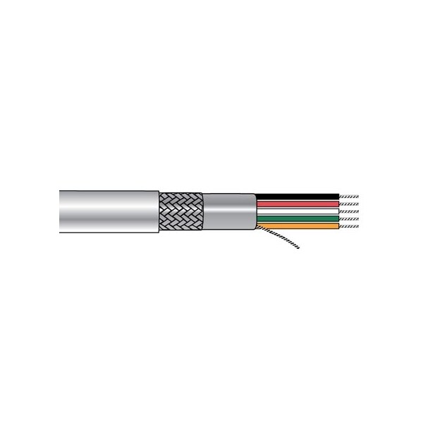 Alpha Wire 28AWG/10C STR TNC SRPVC FOIL+, BRD SHD PVC JKT GREY CL2 300V, 1000FT - 3470C SL001