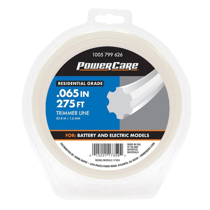 Powercare Universal Fit .065 in. x 275 ft. Gear Replacement Line for Corded and Cordless String Grass Trimmer/Lawn Edger - 17359