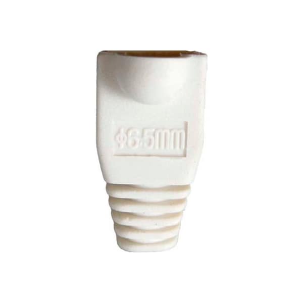 Chiptech, Inc Dba Vertical Cable Vertical Cable, RJ45 PVC Slip On Boots For Cat 5E & Cat 6 - White - 10 Pack - 015-039WH-10