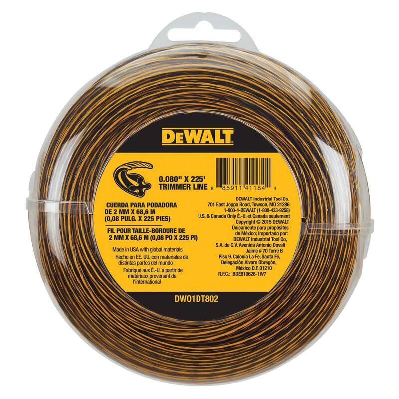 DEWALT 0.080 in. x 225 ft. Replacement Line for Cordless Battery Operated Bump Feed String Grass Trimmer/Lawn Edger - DWO1DT802