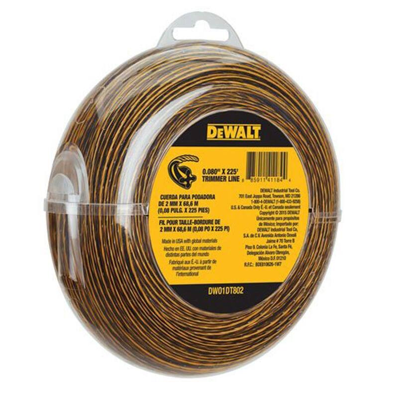 DEWALT 0.080 in. x 225 ft. Replacement Line for Cordless Battery Operated Bump Feed String Grass Trimmer/Lawn Edger - DWO1DT802