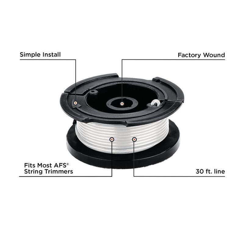 BLACK+DECKER 0.065 in. x 30 ft. Replacement Single Line Automatic Feed Spool AFS for Electric String Grass Trimmer/Lawn Edger/Mower - AF-100-BKP  1