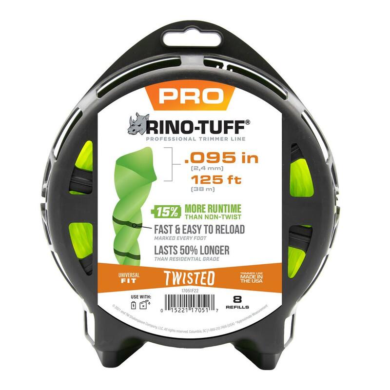 Rino-Tuff Universal Fit .095 in. x 125 ft. Pro Twisted Line for Gas and Select Cordless String Grass Trimmer/Lawn Edger - 17051