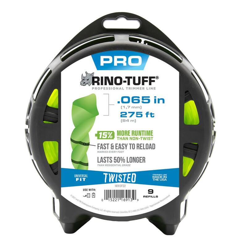 Rino-Tuff Universal Fit .065 in. x 275 ft. Pro Twisted Replacement Line for Corded and Cordless String Grass Trimmer/Lawn Edger - 16913