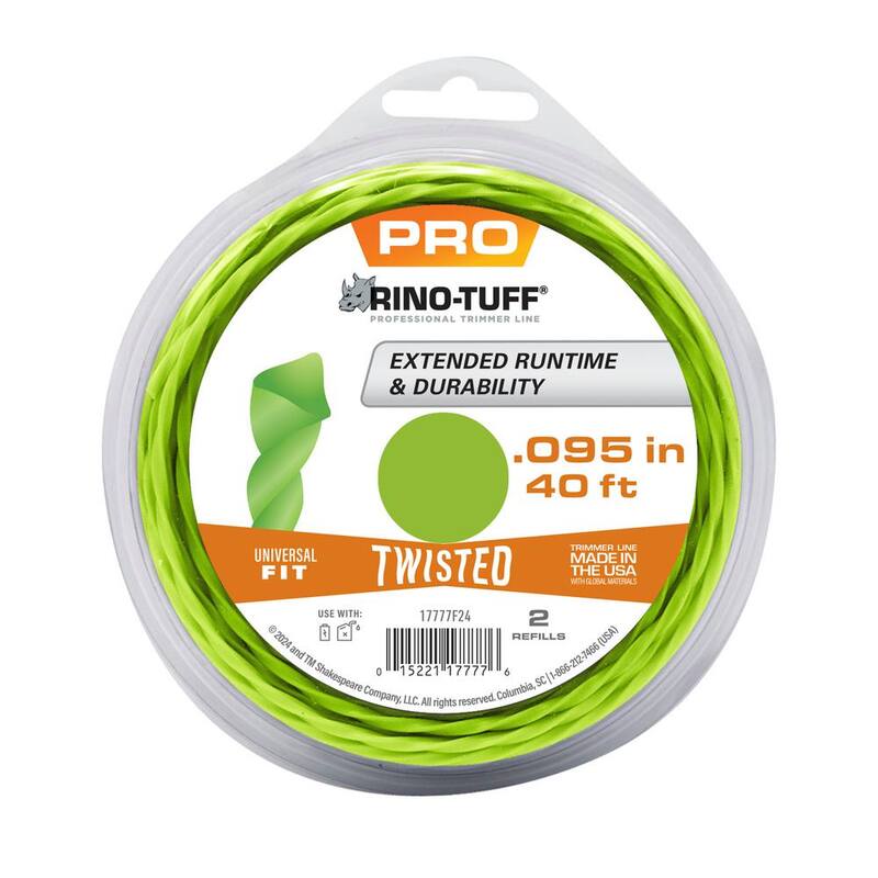Rino-Tuff Universal Fit .095 in. x 40 ft. Pro Twisted Line for Gas and Select Cordless String Grass Trimmer/Lawn Edger - 17777