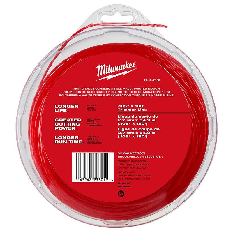Milwaukee 0.105 in. x 180 ft. Trimmer Line - 49-16-2800