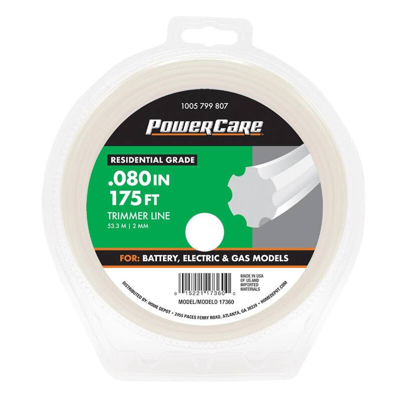 Powercare Universal Fit .080 in. x 175 ft. Gear Replacement Line for Gas, Corded and Cordless String Grass Trimmer/Lawn Edger - 17360