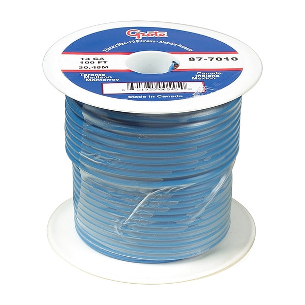 Grote Primary Automotive Wire, GPT, Copper, 16 AWG, 1, Blue, Stranded, 25 ft - 89-8010
