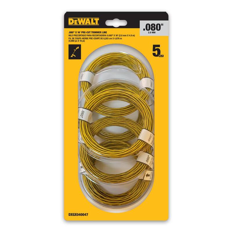 DEWALT Original Equipment Pre-Cut Trimmer Line 0.080 in. Trimmer Line for Cordless Battery Powered String Trimmers - DXGX040047