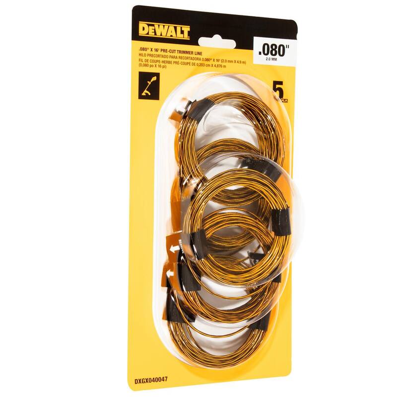 DEWALT Original Equipment Pre-Cut Trimmer Line 0.080 in. Trimmer Line for Cordless Battery Powered String Trimmers - DXGX040047