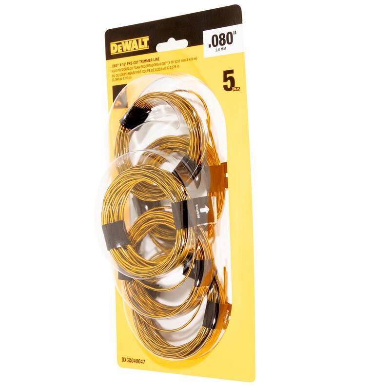 DEWALT Original Equipment Pre-Cut Trimmer Line 0.080 in. Trimmer Line for Cordless Battery Powered String Trimmers - DXGX040047