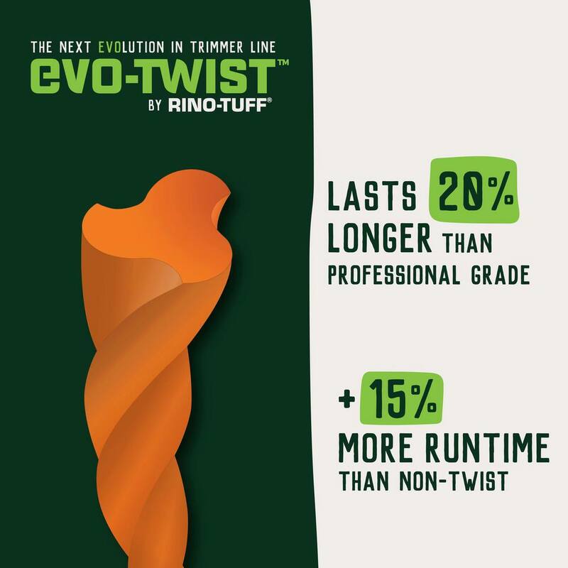 Rino-Tuff Universal Fit 0.095 in. x 125 ft. Evo-Twist Trimmer Line for Gas and Select Cordless String Grass Trimmer/Lawn Edger - 17680
