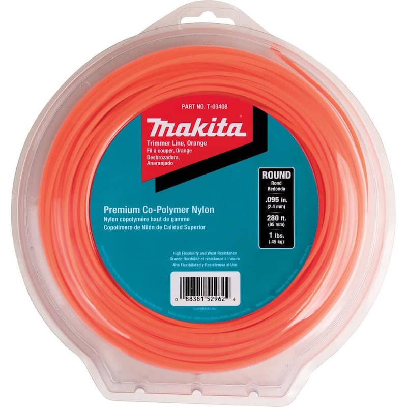Makita 1 lbs. 0.095 in. x 280 ft. Round Trimmer Line in Orange - T-03408