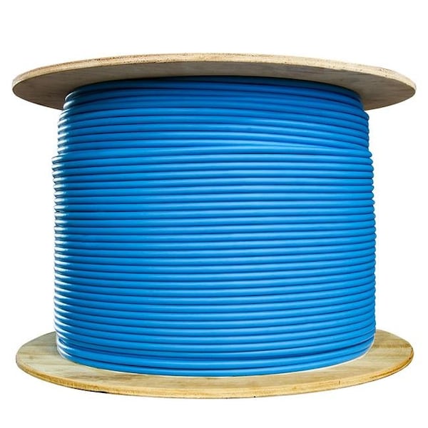 Cable Wholesale CableWholesale 13X6-561MH Bulk Shielded Foil Twisted Pair Cat6a Ethernet Cable; Stranded; Spool; Blue - 1000 ft. - 13X6-561MH